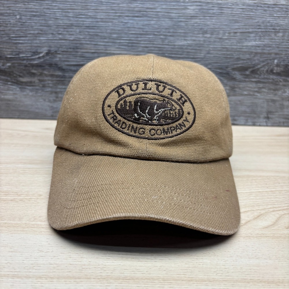 Duluth Trading Company Hat Cap Strap Back Brown Embroidered Bear Logo Men